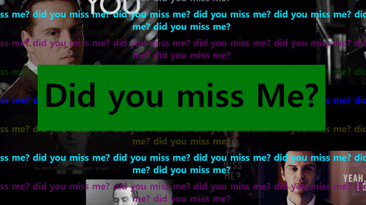 Did you miss me?