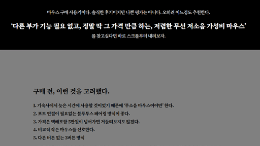 어쨌든 솔직한 무소음 마우스 후기